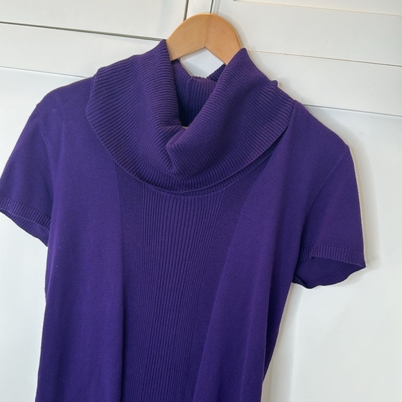 Dress barn purple turtleneck short sleeve sweater size Large - Picture 3 of 7